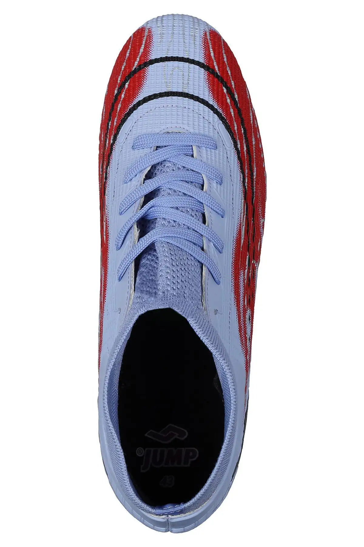 کفش فوتبال تیپ چمنی با زیره قرمز و بنفش برند Jump - 8205