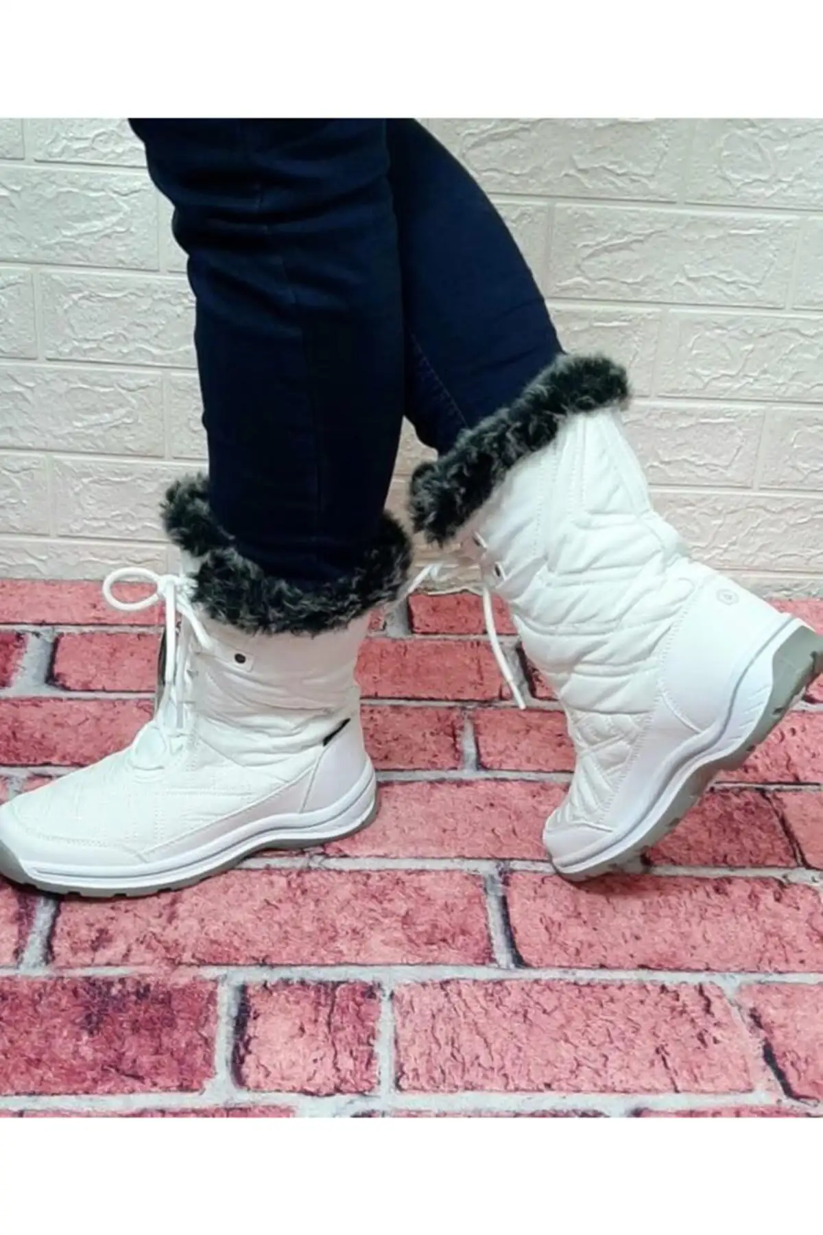 بوت و نیم بوت زنانه چکمه  برفکشی با پارچه چتر سفید رنگ، ضدآب  دارای داخل پشمی برند Hammer Jack - 8099 بوت و نیم بوت زنانه چکمه برفکشی با پارچه چتر سفید رنگ، ضدآب دارای داخل پشمی برند Hammer Jack - 8099