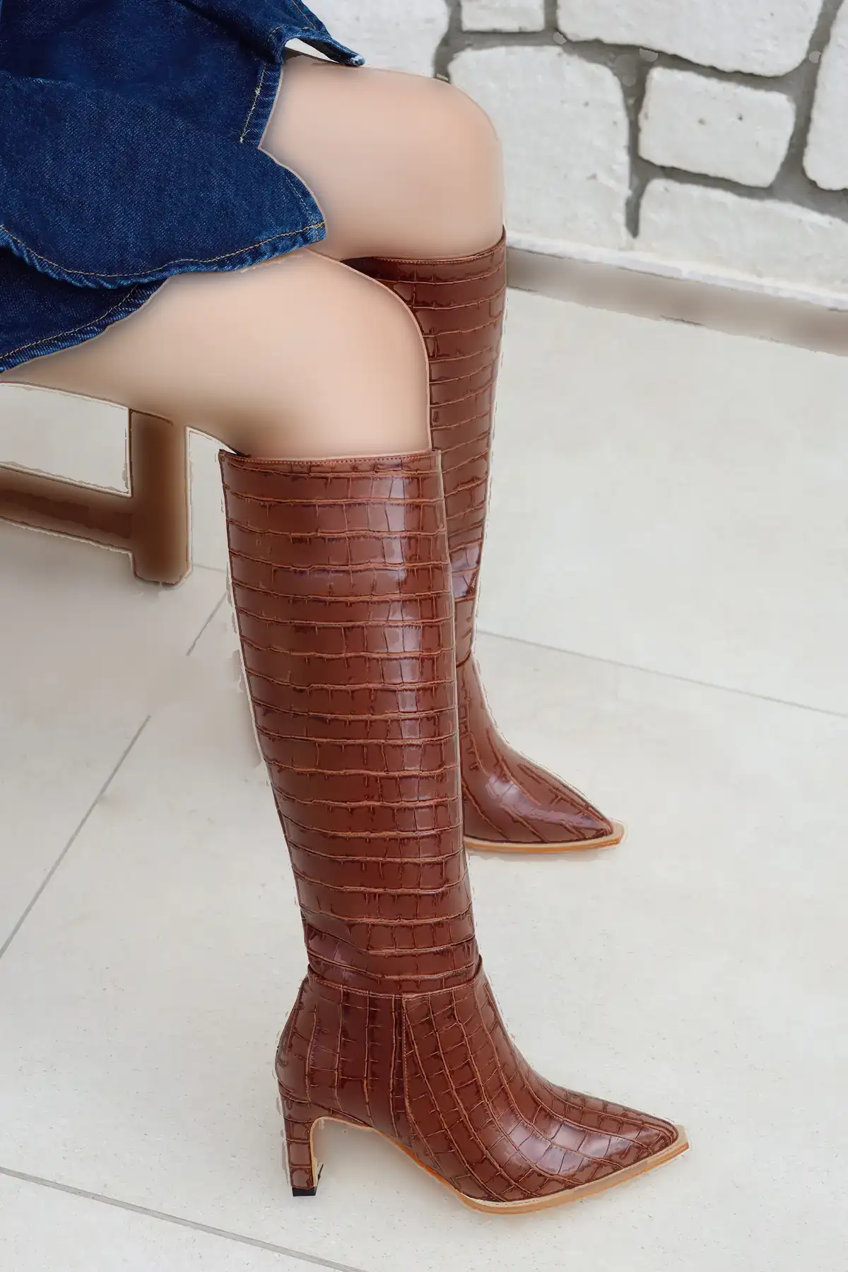 بوت و نیم بوت زنانه چکمه  مدل مات با پاشنه بلند، زانیی، نک تیز  زیپ دار برند POLKA STORE - 8136 بوت و نیم بوت زنانه چکمه مدل مات با پاشنه بلند، زانیی، نک تیز زیپ دار برند POLKA STORE - 8136