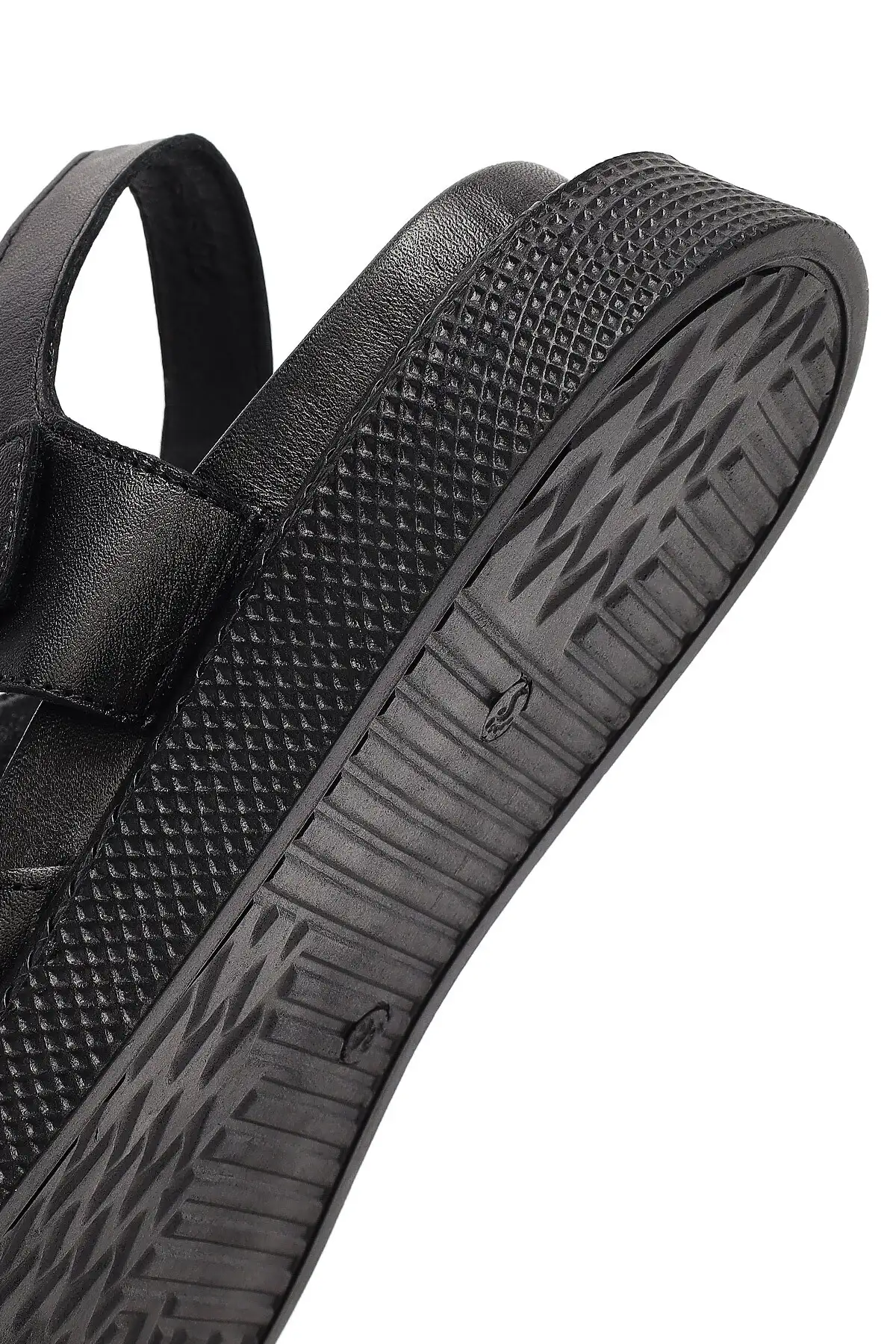 کفش صندل زنانه مجلسی با بندهای سیاه و کفی ضخیم از چرم طبیعی 25SFD300918 برند Derimod - 8242