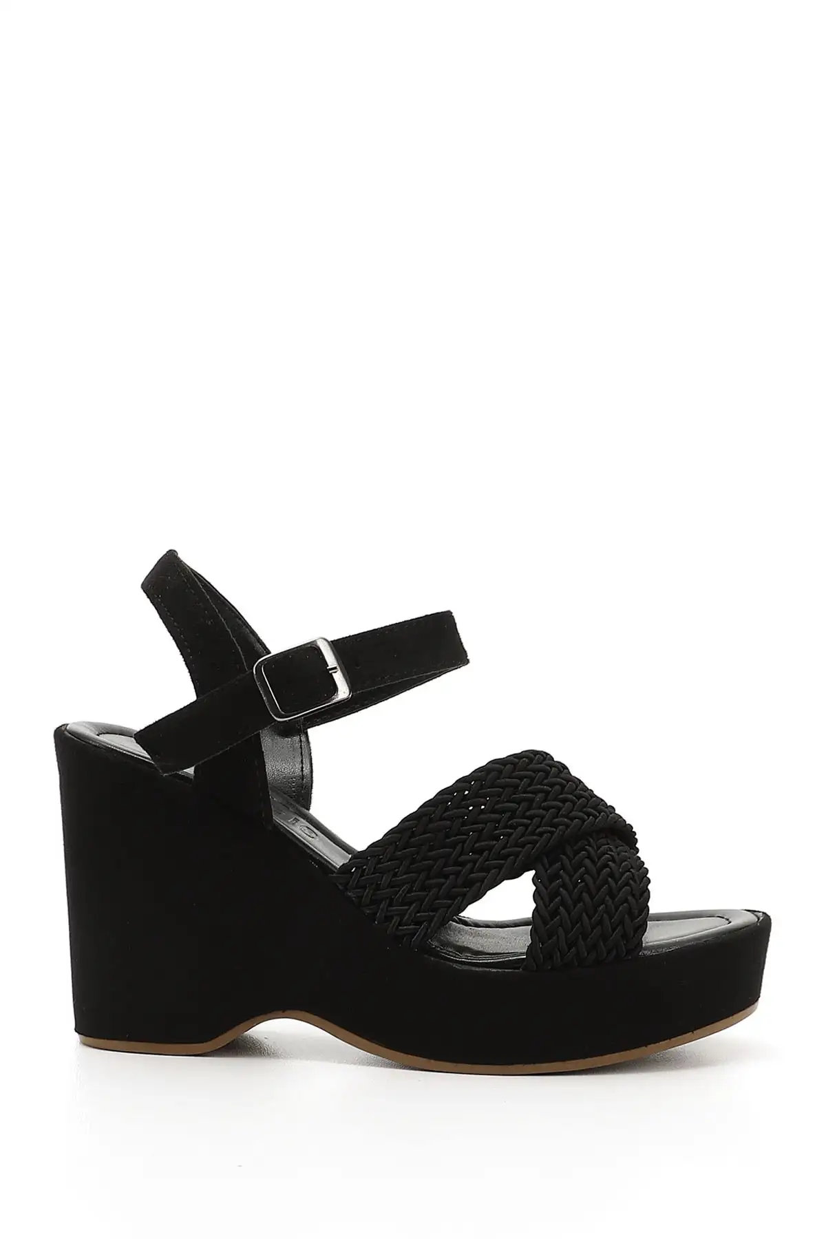 کفش صندل زنانه   / دخترانه با کفی بلند مشکی و بند بافته شده برند GÖNDERİ(R) - 8251 کفش صندل زنانه / دخترانه با کفی بلند مشکی و بند بافته شده برند GÖNDERİ(R) - 8251