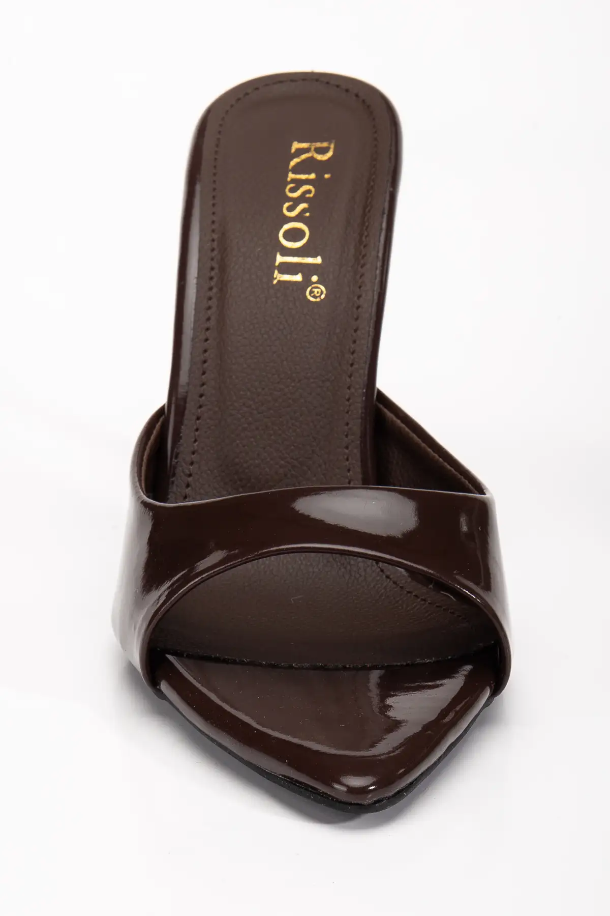 کفش صندل زنانه ساندالت هوشمند با پاشنه نوک تیز و رنگ قهوه‌ای تیره (رنگ قهوه‌ای تند) Rissoli برند RİSSOLİ - 8215