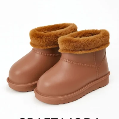 بوت بچگانه چکمه‌های بارانی و زمستانی با خز داخلی برای کودکان برند CRAFT MODA - 7627