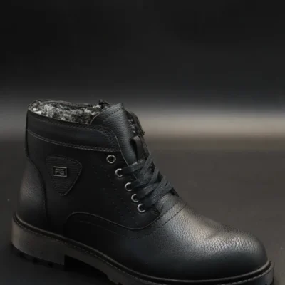 بوت مردانه کفش مشکی با پوشش خز، مقاوم و ضد آب برند HEROD - 7588