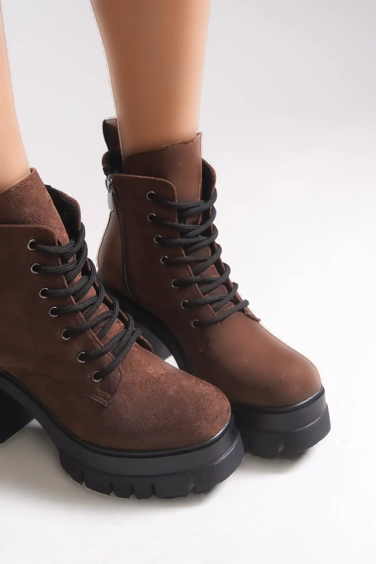 بوت و نیم‌ بوت زنانه نانر پاشنه‌دار 0012504 قهه‌ای سئدی برند Riccon - 7760