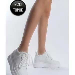 کفش کتانی زنانه ورزشی پاشنه مخفی سفید برند simplicity - 7943