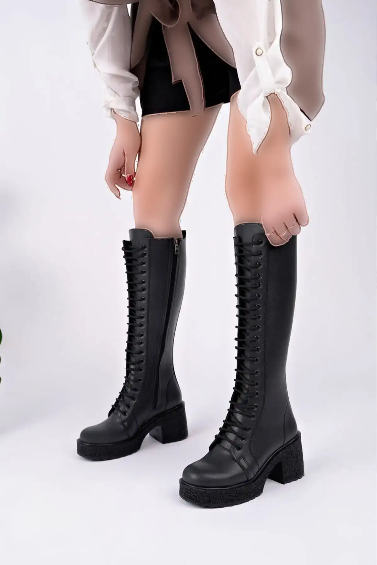 بوت و نیم بوت زنانه چکمه پتین  تا زیر زان با پاشنه برند BAHRİNA - 7561 بوت و نیم بوت زنانه چکمه پتین تا زیر زان با پاشنه برند BAHRİNA - 7561