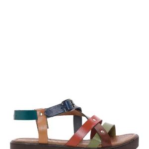 کفش صندل زنانه سندل چندرنگ با کفی ضخیم از چرم طبیعی مدل بودروم 25SFD331418 برند Derimod - 8249