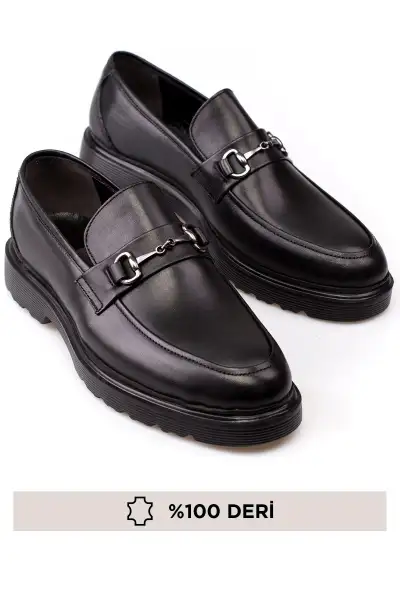 کفش رسمی مردانه کلاسیک بدون بند از چرم طبیعی براق و رنگ مشکی برند maximoda - 8534