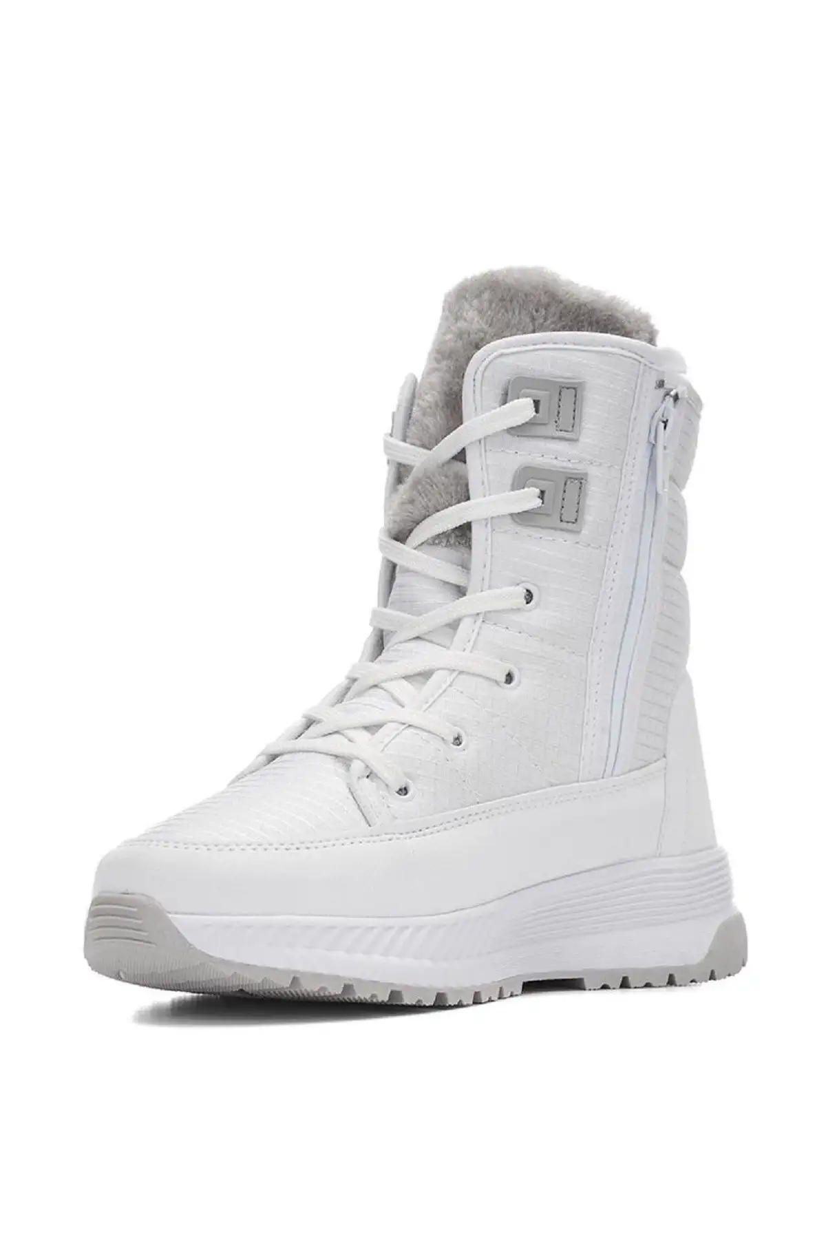 بوت بچگانه کفش زمستانی کمربنددار آناتومیک با خز، مخصوص خانمها و دختران - سفید (یک پاپوش زمستانی به عنوان هدیه) برند ALTUNTAŞ - 8397 بوت بچگانه کفش زمستانی کمربنددار آناتومیک با خز، مخصوص خانمها و دختران - سفید (یک پاپوش زمستانی به عنوان هدیه) برند ALTUNTAŞ - 8397