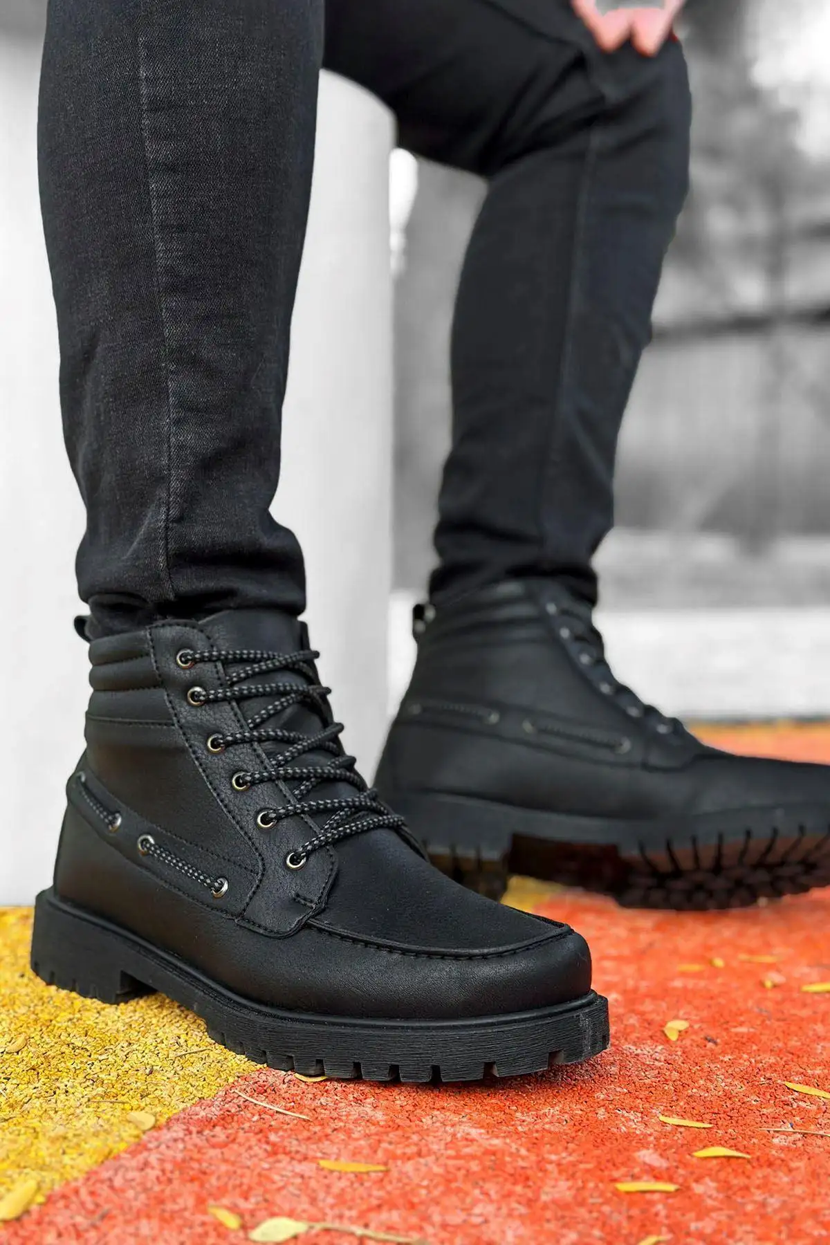 بوت مردانه چکمه کلاسیک قهوه‌ای مشکی رترو برند BIG KING - 8462