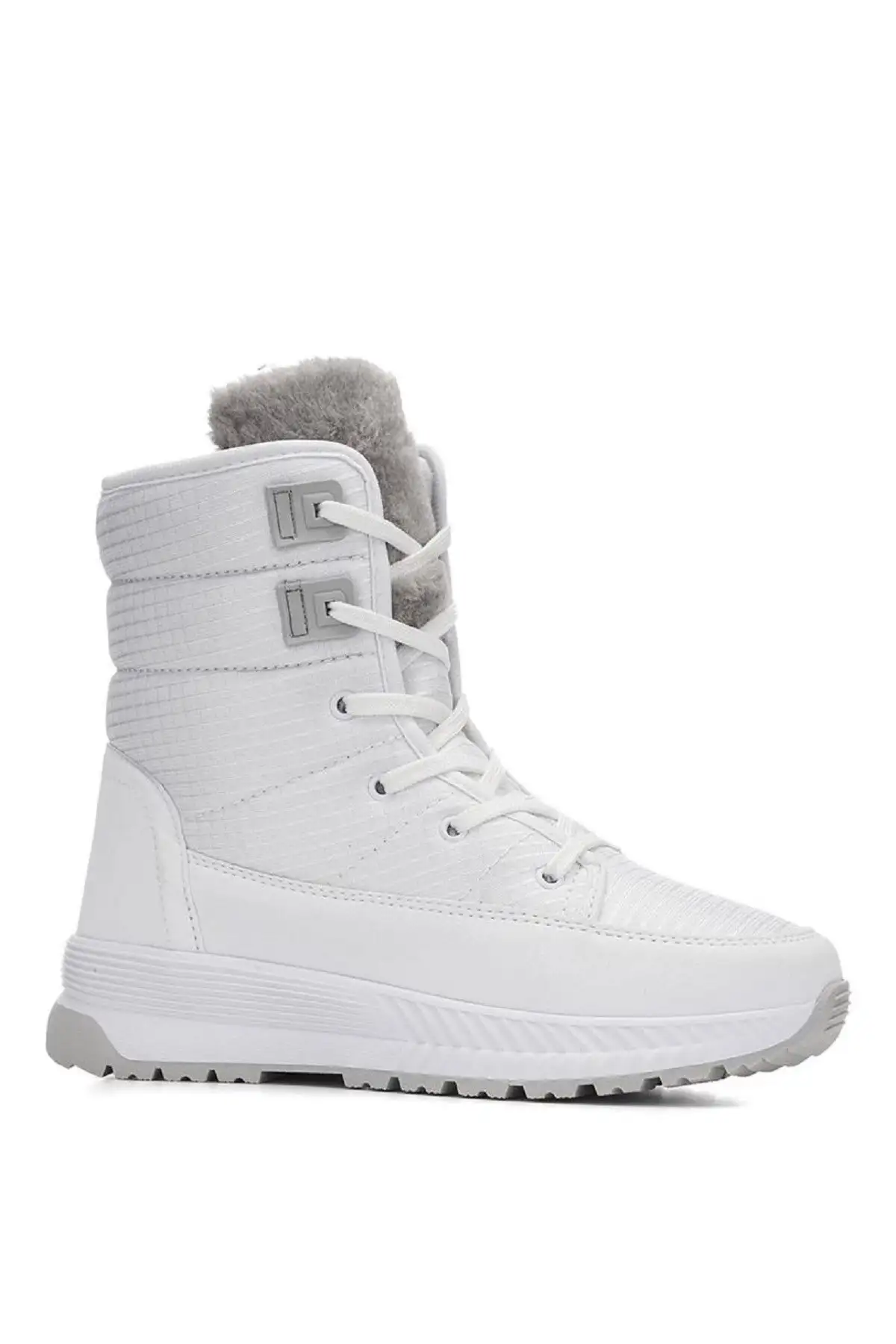 بوت بچگانه کفش زمستانی کمربنددار آناتومیک با خز، مخصوص خانمها و دختران - سفید (یک پاپوش زمستانی به عنوان هدیه) برند ALTUNTAŞ - 8397 بوت بچگانه کفش زمستانی کمربنددار آناتومیک با خز، مخصوص خانمها و دختران - سفید (یک پاپوش زمستانی به عنوان هدیه) برند ALTUNTAŞ - 8397