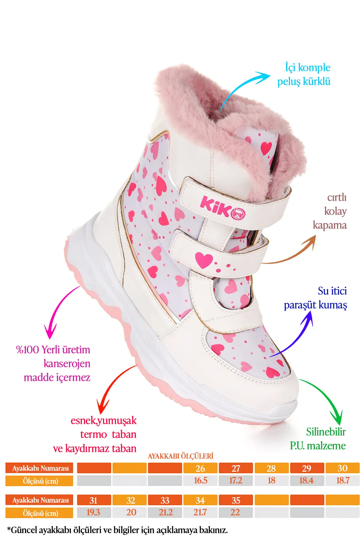 بوت بچگانه کفش برفی بچهگانه کارتانیسی با چسب، مقاوم در برابر آب سرد برند Kiko Kids - 8408 بوت بچگانه کفش برفی بچهگانه کارتانیسی با چسب، مقاوم در برابر آب سرد برند Kiko Kids - 8408