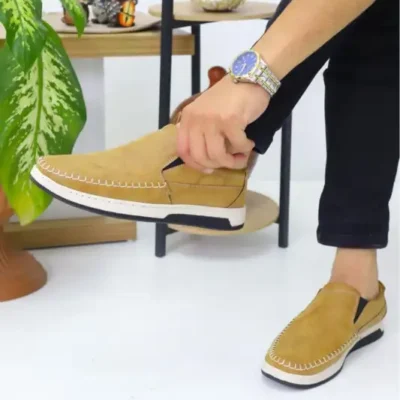 کفش رسمی مردانه روزمره با زیره ژل راحت و سبک اورتوپدیک برند TAZELER.SHOES - 8607