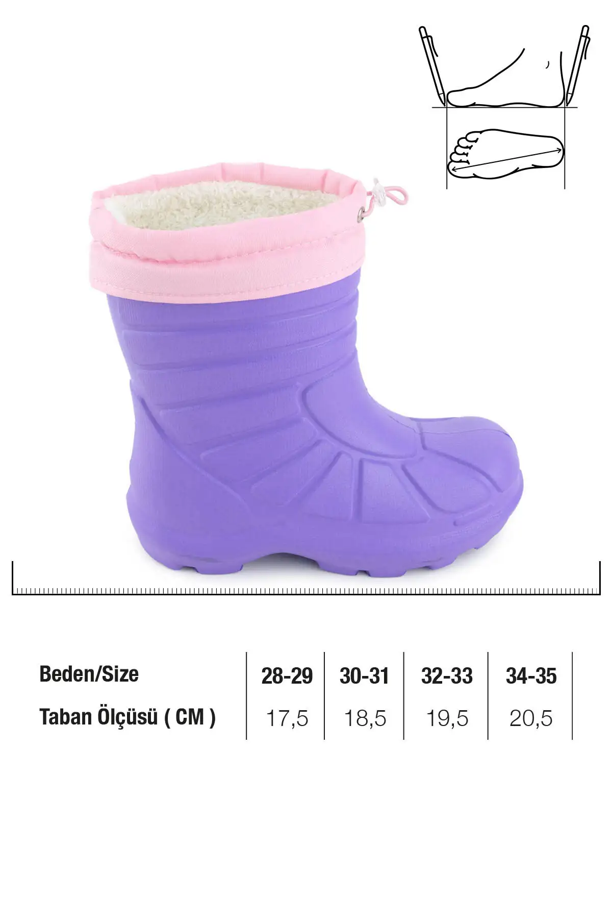 بوت بچگانه چکمه برفی کودکانه با زیره سکوتی و طراحی کشباف برای زمستان برند Gezer - 8388