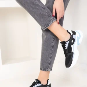 کفش کتانی زنانه اسنیکر سیاه-سفید-آبی مدل 18147 برند SOHO - 8437