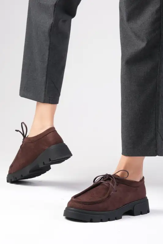 کفش لوفر زنانه loafer هوپ با کفی ضخیم قهوهای برند Mio Gusto - 8541 کفش لوفر زنانه loafer هوپ با کفی ضخیم قهوهای برند Mio Gusto - 8541