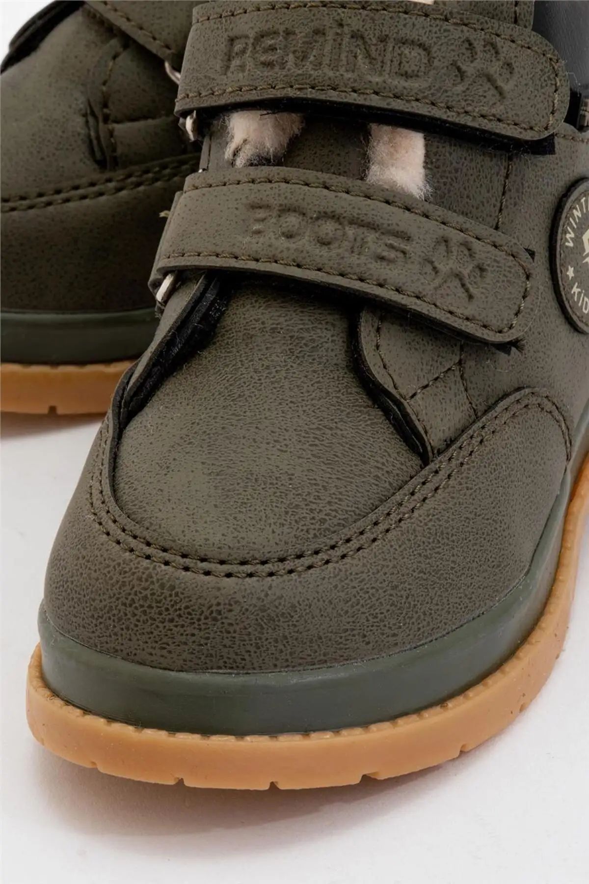 بوت بچگانه کفش‌های نوزاد پاییزه با آستر پشمی (اندازه 22-25) رنگ خاکی برند Liger - 8395