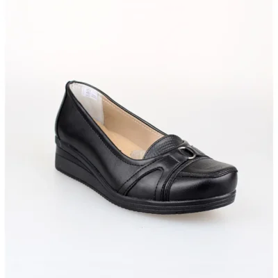 کفش زنانه روزمره و راحت با کفی زنجیری از چرم طبیعی (R) سیستم در رنگ مشکی - مخصوص مادران برند EDİK - 8513