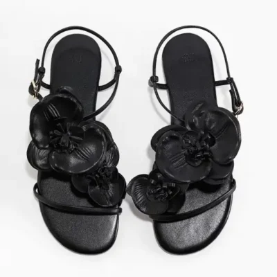 کفش صندل زنانه با تزئینات و دور مچ دار برند H&M - 8587