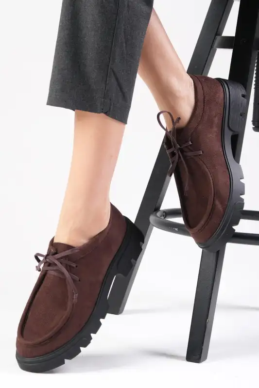 کفش لوفر زنانه loafer هوپ با کفی ضخیم قهوهای برند Mio Gusto - 8541 کفش لوفر زنانه loafer هوپ با کفی ضخیم قهوهای برند Mio Gusto - 8541