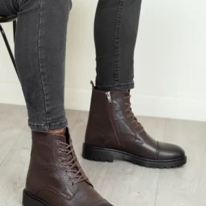 بوت مردانه کج راهی زمستانی ضد آب با لایه نازک لاستیکی D402 از چرم طبیعی برند Daxtors - 8455