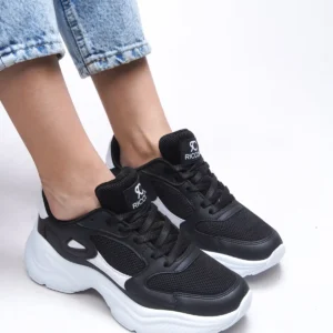 کفش کتانی زنانه ورزشی 0012152 سیاه و سفید برند Riccon - 8435