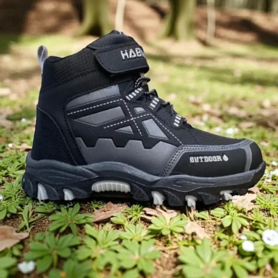 بوت بچگانه کفش کوهنوردی ضد سرخوردگی مشکی با چسب و پشم مصنوعی برند ALTUNTAŞ - 8412