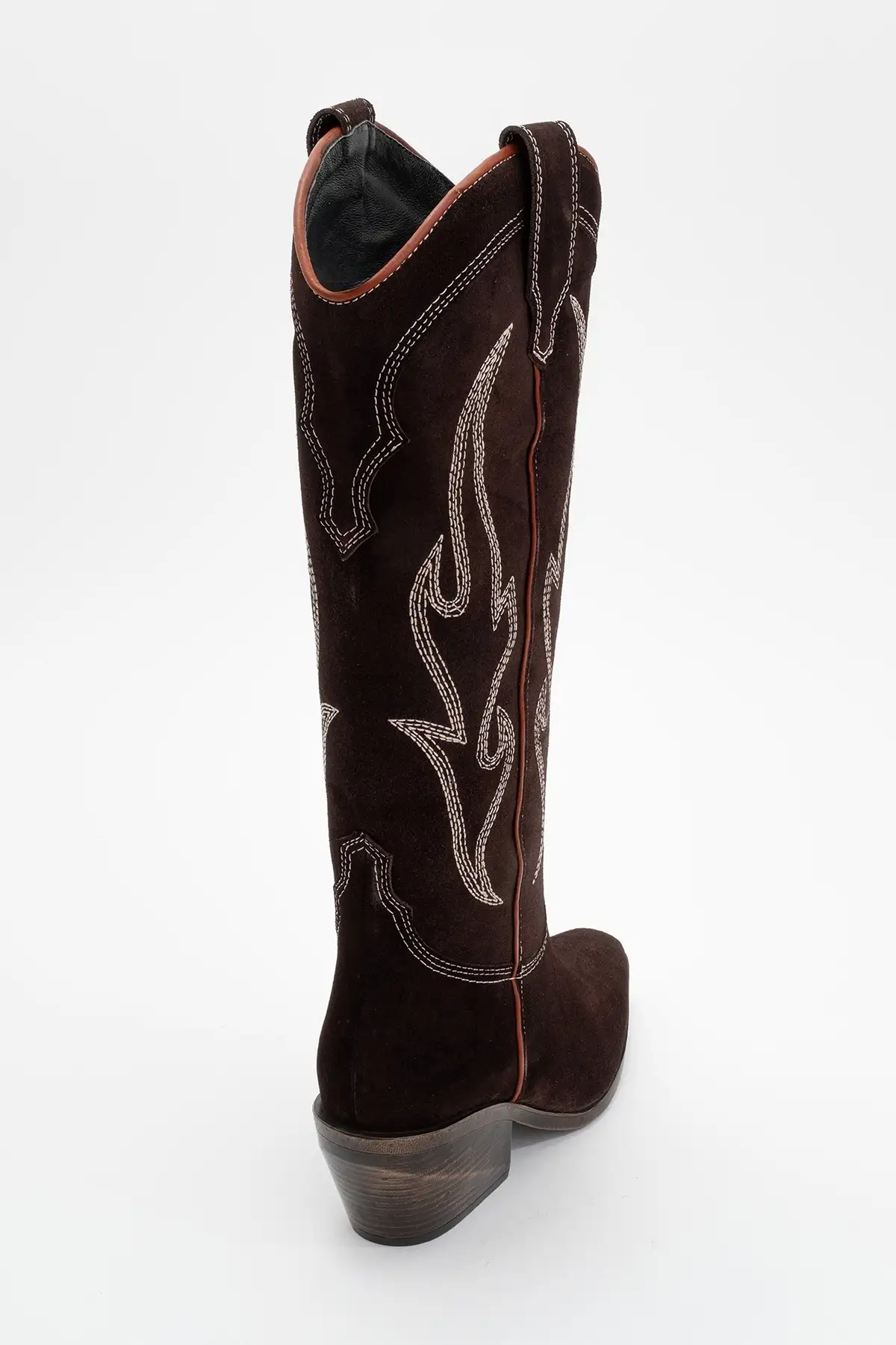 بوت و نیم بوت زنانه چکمه سترن  پیاتر از چرم سئدی قههای رنگ برند luvishoes - 8420 بوت و نیم بوت زنانه چکمه سترن پیاتر از چرم سئدی قههای رنگ برند luvishoes - 8420