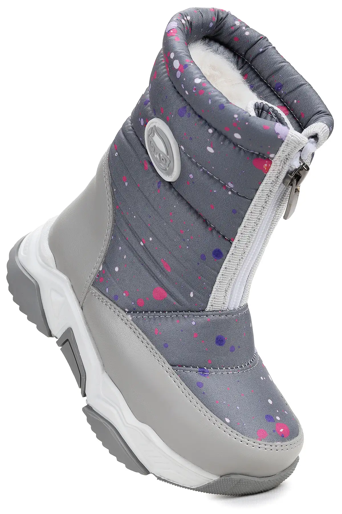 بوت بچگانه برفی دخترانه مارس با زیپ برند Kiko Kids - 8381