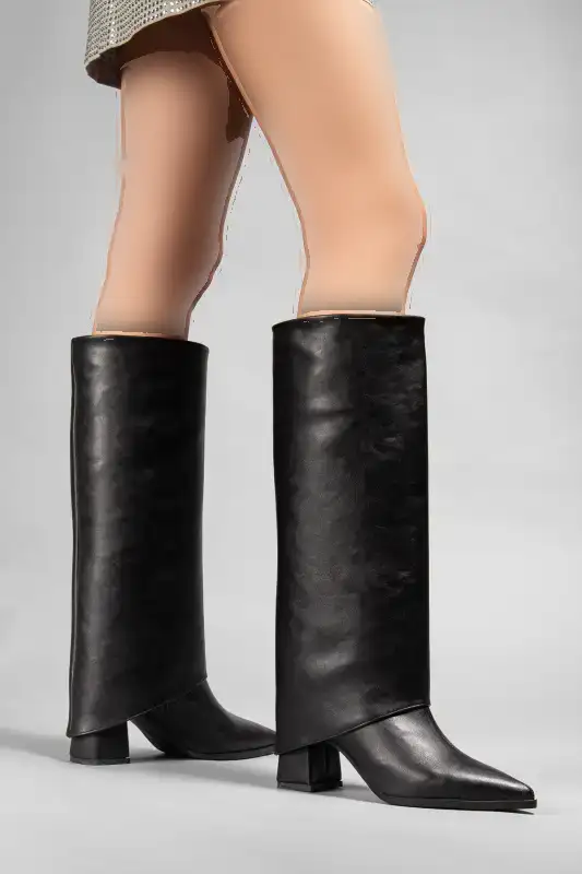 بوت و نیم بوت زنانه چکمه مشکی با جزئیات قابل جدا شدن دمپایی، نک تیز با زیپ برند camaiore - 8601 بوت و نیم بوت زنانه چکمه مشکی با جزئیات قابل جدا شدن دمپایی، نک تیز با زیپ برند camaiore - 8601