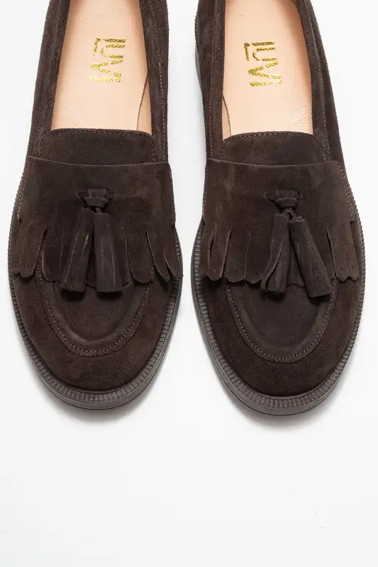 کفش لوفر زنانه MİLİNA چرم طبیعی بچهعی سیاه با پاپیون قهوهای برند luvishoes - 8543 کفش لوفر زنانه MİLİNA چرم طبیعی بچهعی سیاه با پاپیون قهوهای برند luvishoes - 8543