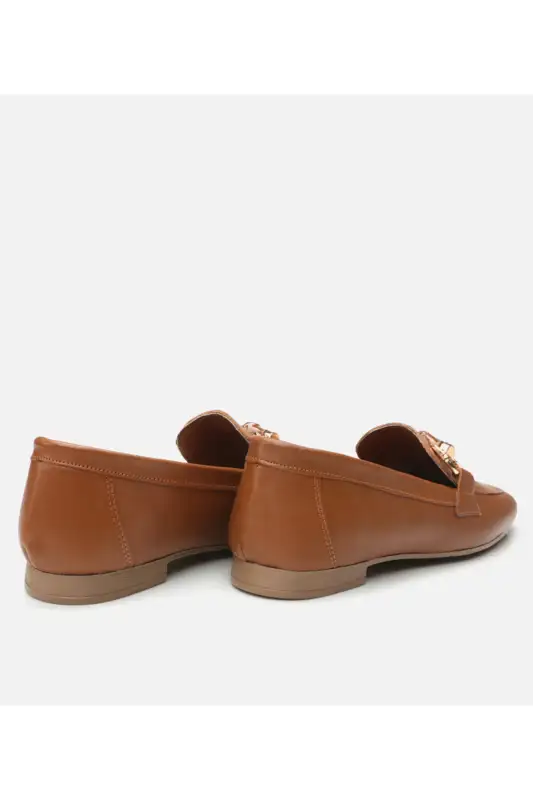 کفش لوفر زنانه با رویه چرم قهوهای روشن برند Hotiç - 8570 کفش لوفر زنانه با رویه چرم قهوهای روشن برند Hotiç - 8570