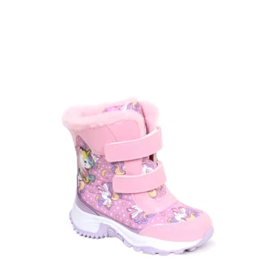 بوت بچگانه کفش برف دارای زیره ضد لغزش و مقاوم در برابر آب و سرما با چراغ های متصل برند Unicorn - 8398