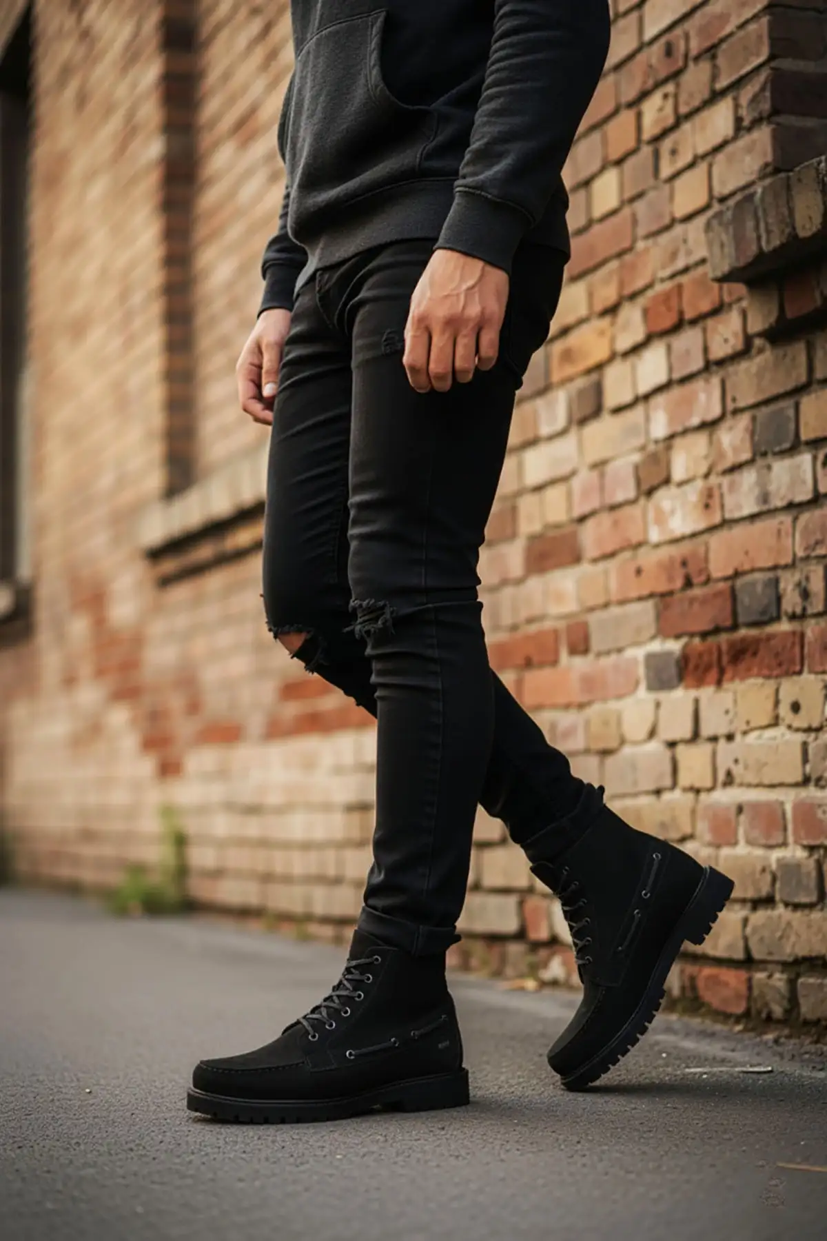 بوت مردانه کلاسیک چرمی مشکی سوئیتی ریتمی برند BIG KING - 8463 بوت مردانه کلاسیک چرمی مشکی سوئیتی ریتمی برند BIG KING - 8463