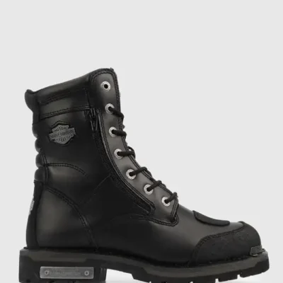 بوت مردانه چکمه نظامی چرم مشکی ریدیک برند Harley Davidson - 8613
