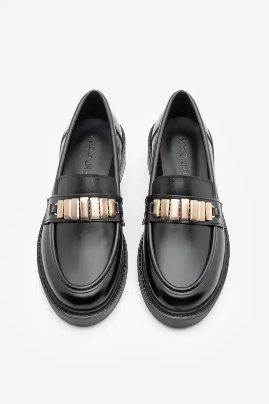 کفش لوفر زنانه روزمره ماکسن با سگک مدل ویلیوم رنگ مشکی برند Marjin - 8573 کفش لوفر زنانه روزمره ماکسن با سگک مدل ویلیوم رنگ مشکی برند Marjin - 8573