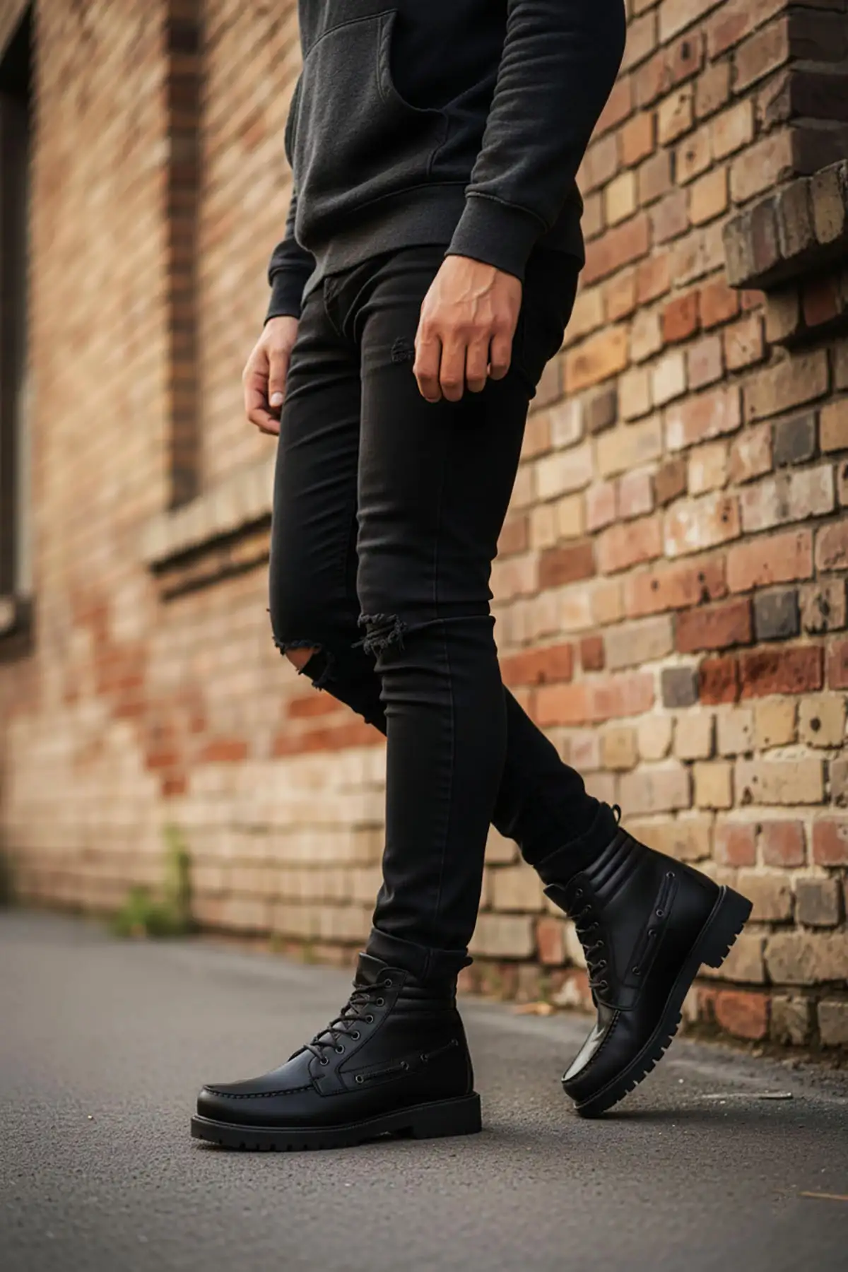 بوت مردانه چکمه کلاسیک قهوه‌ای مشکی رترو برند BIG KING - 8462