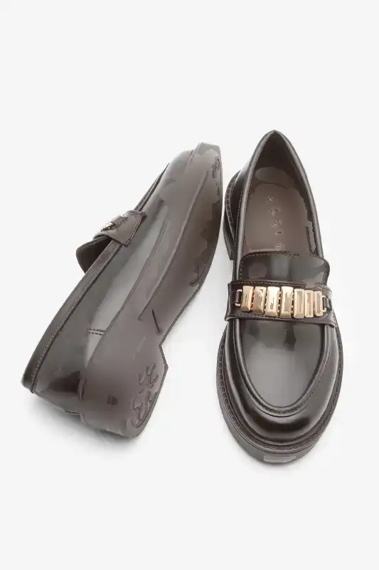 کفش لوفر زنانه روزمره مدل با قفل، رنگ قهوهای ویلیوم برند Marjin - 8564 کفش لوفر زنانه روزمره مدل با قفل، رنگ قهوهای ویلیوم برند Marjin - 8564