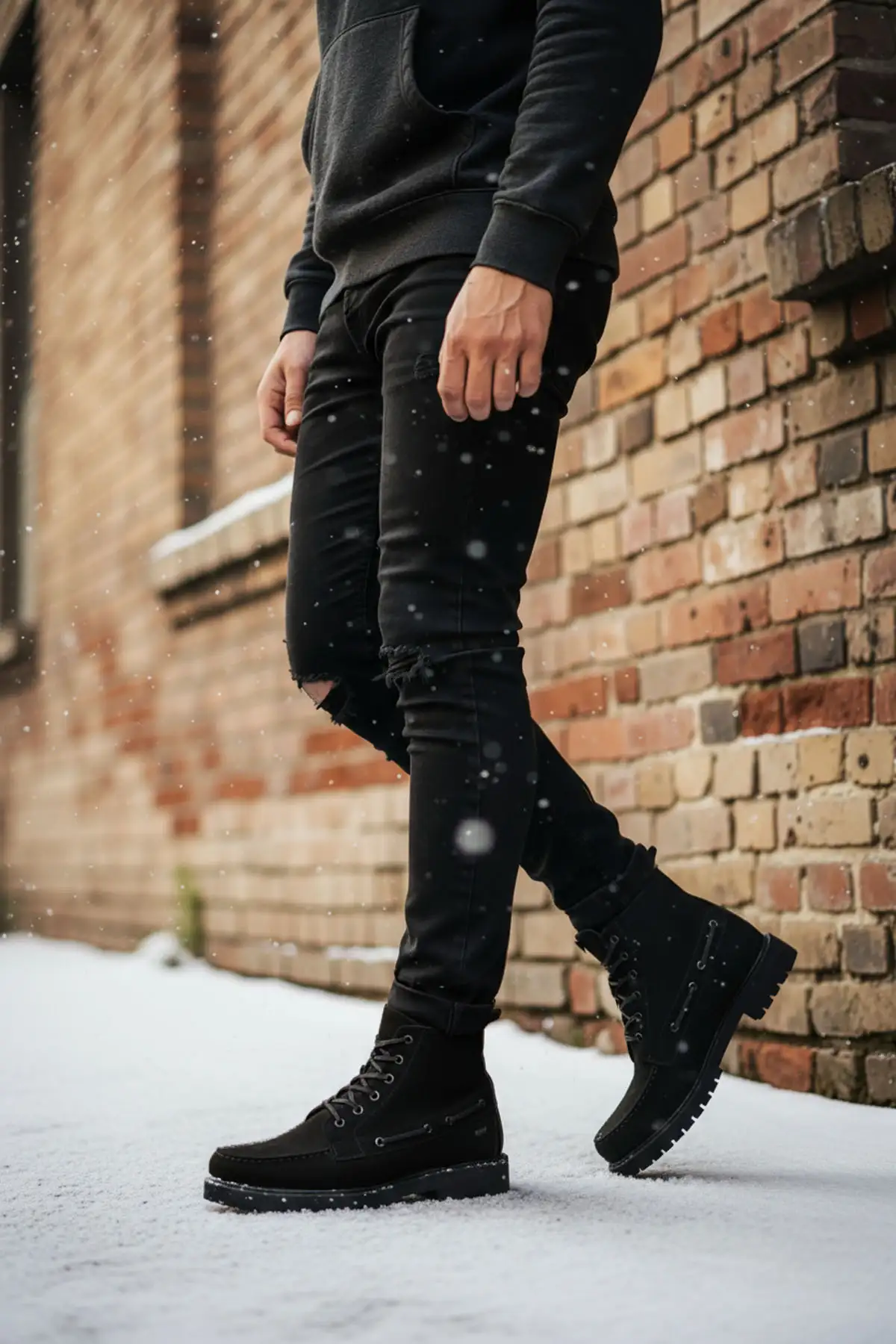 بوت مردانه کلاسیک چرمی مشکی سوئیتی ریتمی برند BIG KING - 8463 بوت مردانه کلاسیک چرمی مشکی سوئیتی ریتمی برند BIG KING - 8463