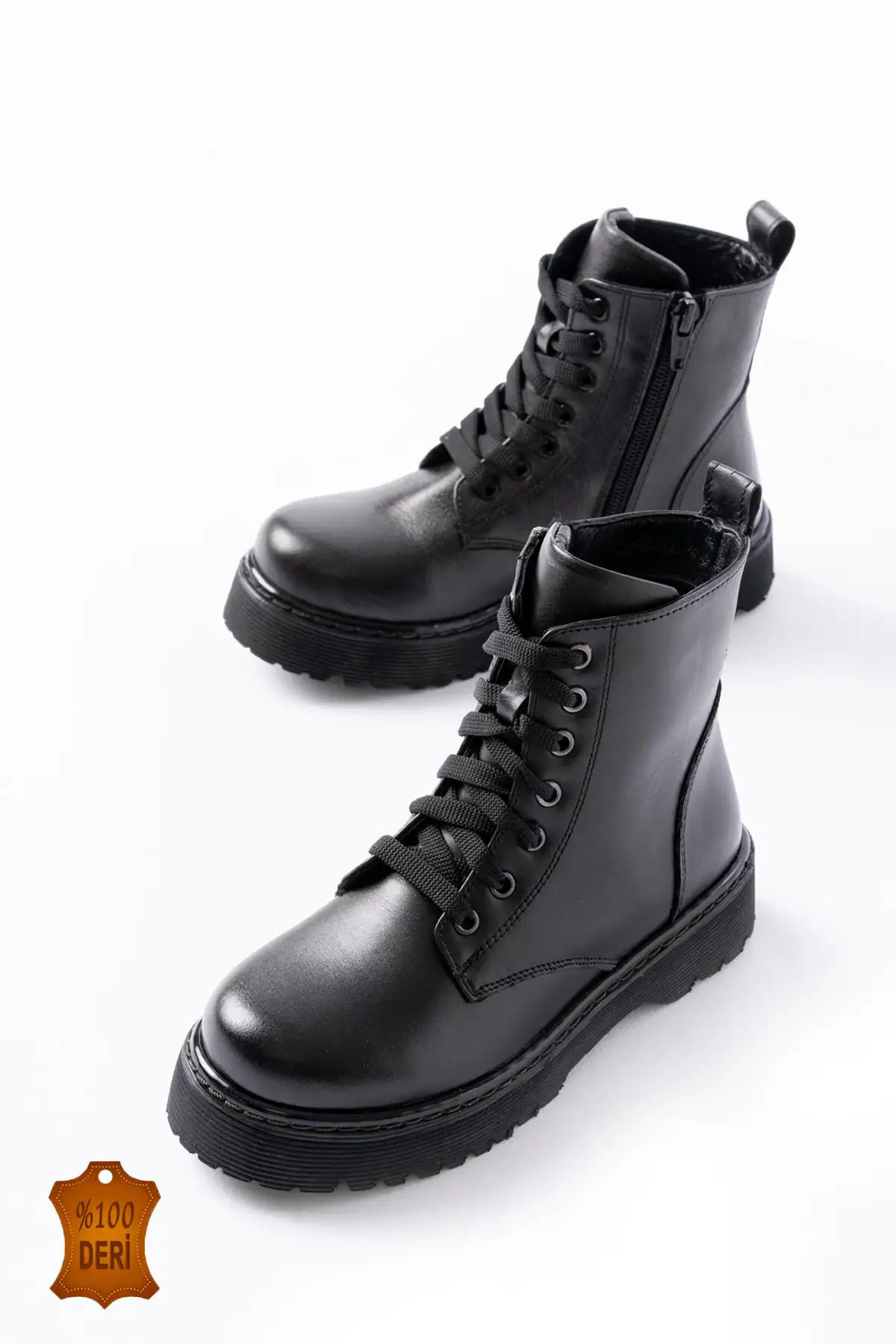 بوت بچگانه روزمره دوخته شده از چرم طبیعی با کفی ارتوپدی، ضد آب و گرم نگه‌دارنده (یونی‌سکس). برند lina step - 8384