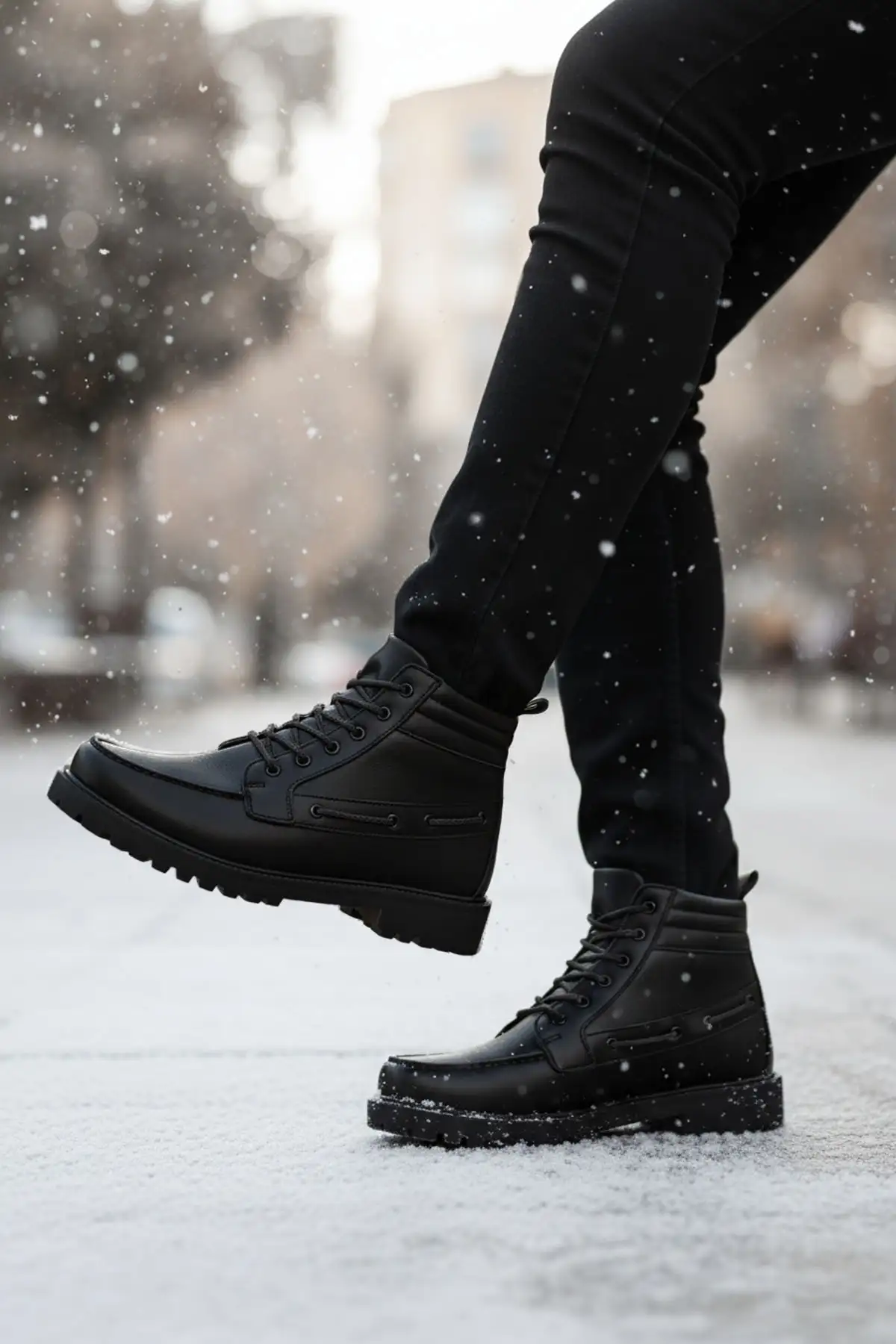 بوت مردانه چکمه کلاسیک قهوه‌ای مشکی رترو برند BIG KING - 8462