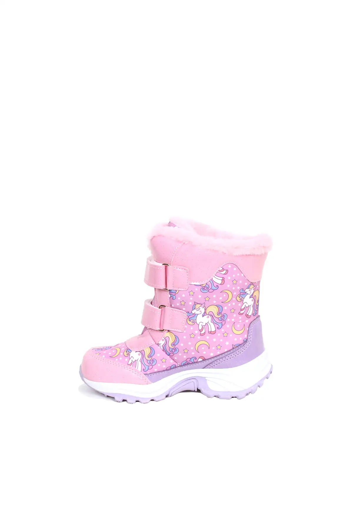 بوت بچگانه کفش برف دارای زیره ضد لغزش و مقاوم در برابر آب و سرما با چراغ های متصل برند Unicorn - 8398