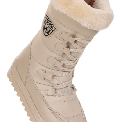 بوت بچگانه چکمه برفی دخترانه دکوی داخلی با پوسته حرارتی و پشمی برند Kiko Kids - 8392