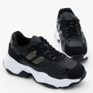 کفش کتانی زنانه ورزشی مشکی چرم Tb246 برند Tonny Black - 8453