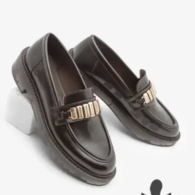 کفش لوفر زنانه روزمره مدل با قفل، رنگ قهوه‌ای ویلیوم برند Marjin - 8564