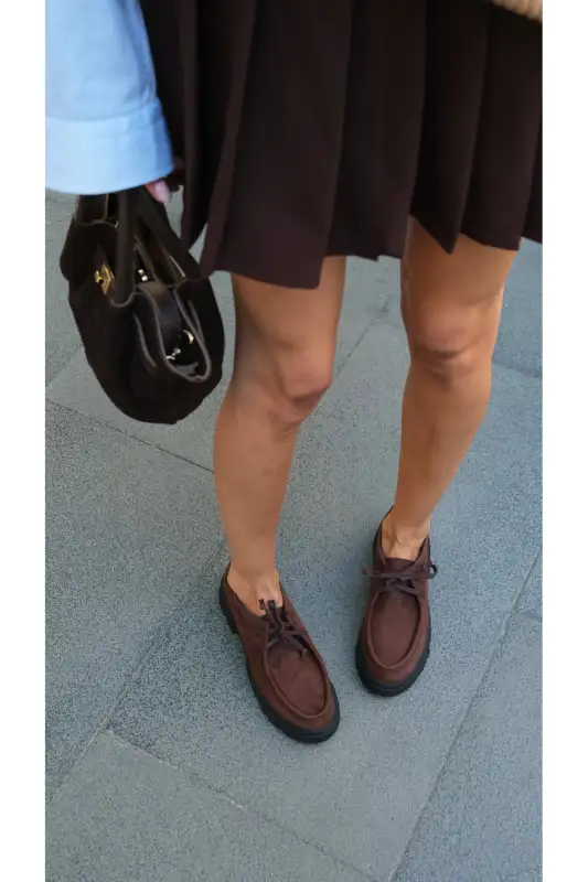 کفش لوفر زنانه loafer هوپ با کفی ضخیم قهوهای برند Mio Gusto - 8541 کفش لوفر زنانه loafer هوپ با کفی ضخیم قهوهای برند Mio Gusto - 8541