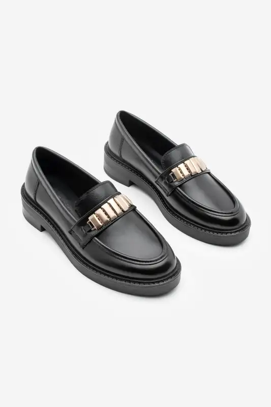 کفش لوفر زنانه روزمره ماکسن با سگک مدل ویلیوم رنگ مشکی برند Marjin - 8573 کفش لوفر زنانه روزمره ماکسن با سگک مدل ویلیوم رنگ مشکی برند Marjin - 8573