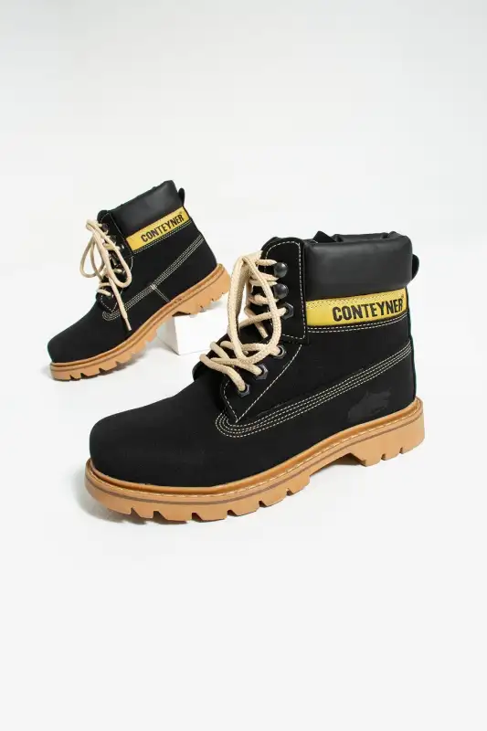 بوت و نیم بوت زنانه کفش مشکی ینیسکس با زیره لاستیکی ضد لغزش مقام در برابر آب برای زمستان برند KunduraHane - 8648 بوت و نیم بوت زنانه کفش مشکی ینیسکس با زیره لاستیکی ضد لغزش مقام در برابر آب برای زمستان برند KunduraHane - 8648