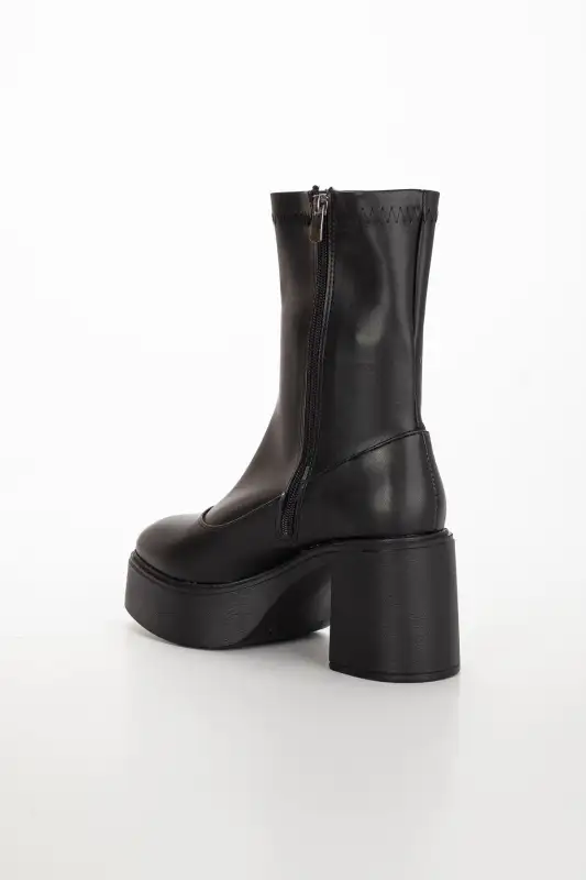 بوت و نیم بوت زنانه چکمه های پاشنه دار سیندی با پست مشکی - 8619 بوت و نیم بوت زنانه چکمه های پاشنه دار سیندی با پست مشکی - 8619